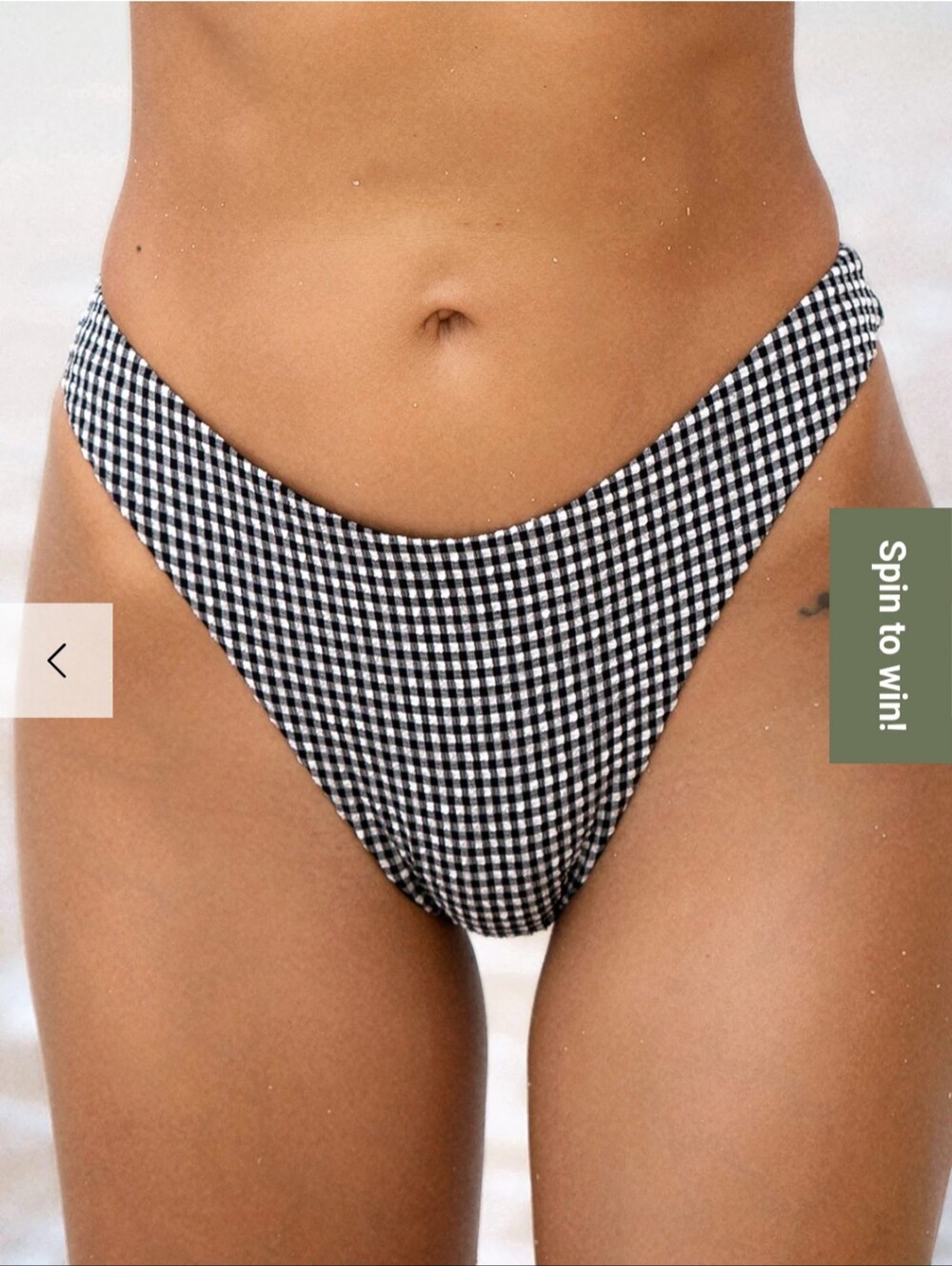 Berlook Black Gingham Bikini Bottom  Size XS NWT